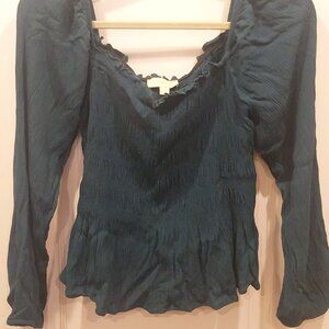 London Rose XL Hunter Green Woman's Top Ladies Blouse